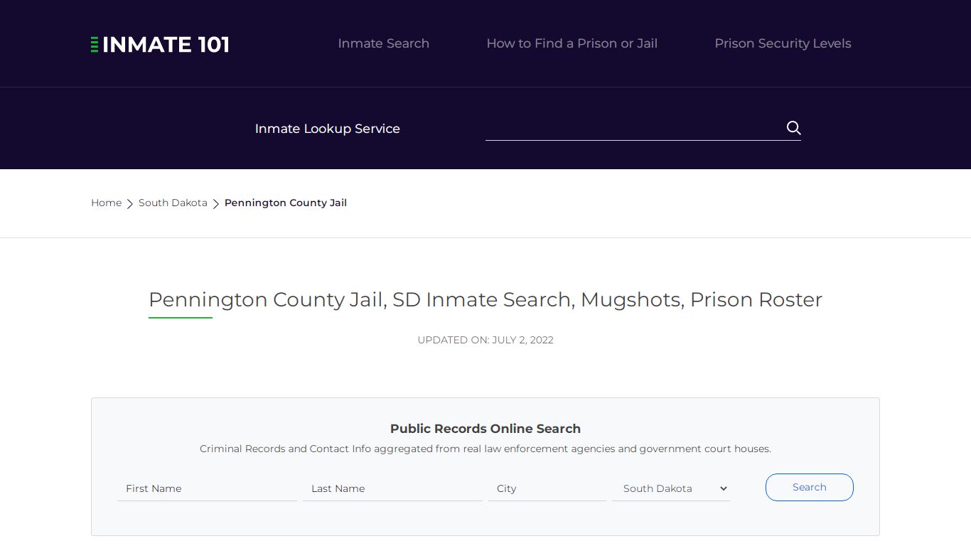 Pennington County Jail, SD Inmate Search, Mugshots, Prison ...