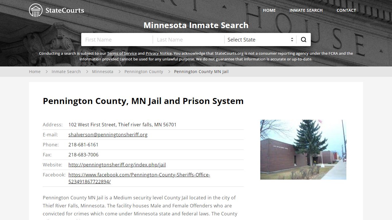 Pennington County MN Jail Inmate Records Search, Minnesota ...